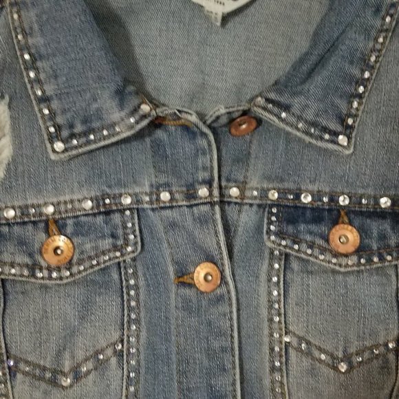 Rhinestone Denim Jacket-Size M-New - Picture 5 of 6